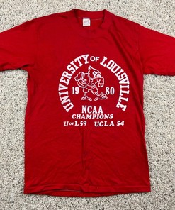 Vintage Louisville Cardinals Basketball 1980 Champions Uofl Sweatshirt Hoodie Full Size