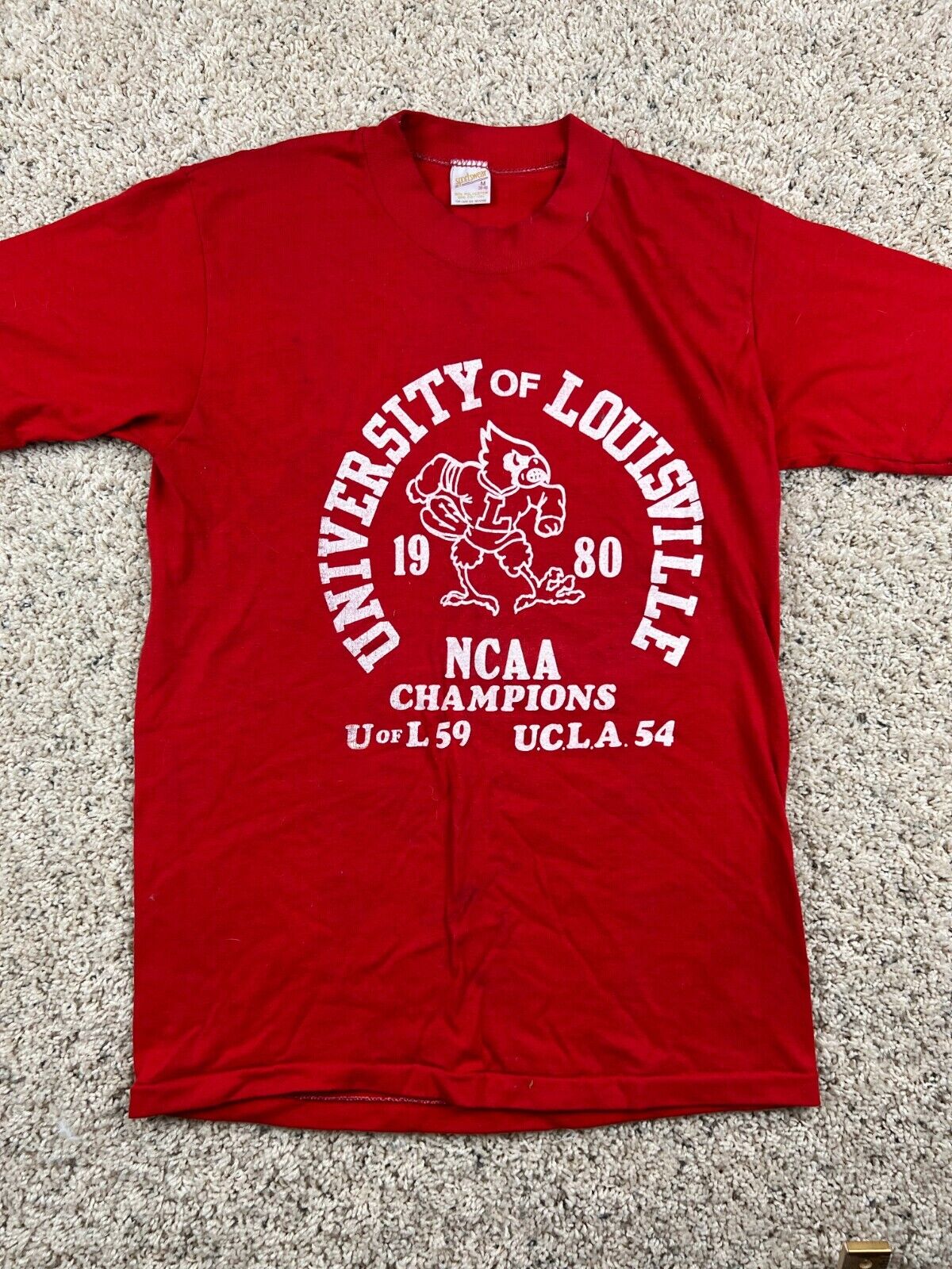 Vintage Louisville Cardinals Basketball 1980 Champions Uofl Sweatshirt Hoodie Full Size
