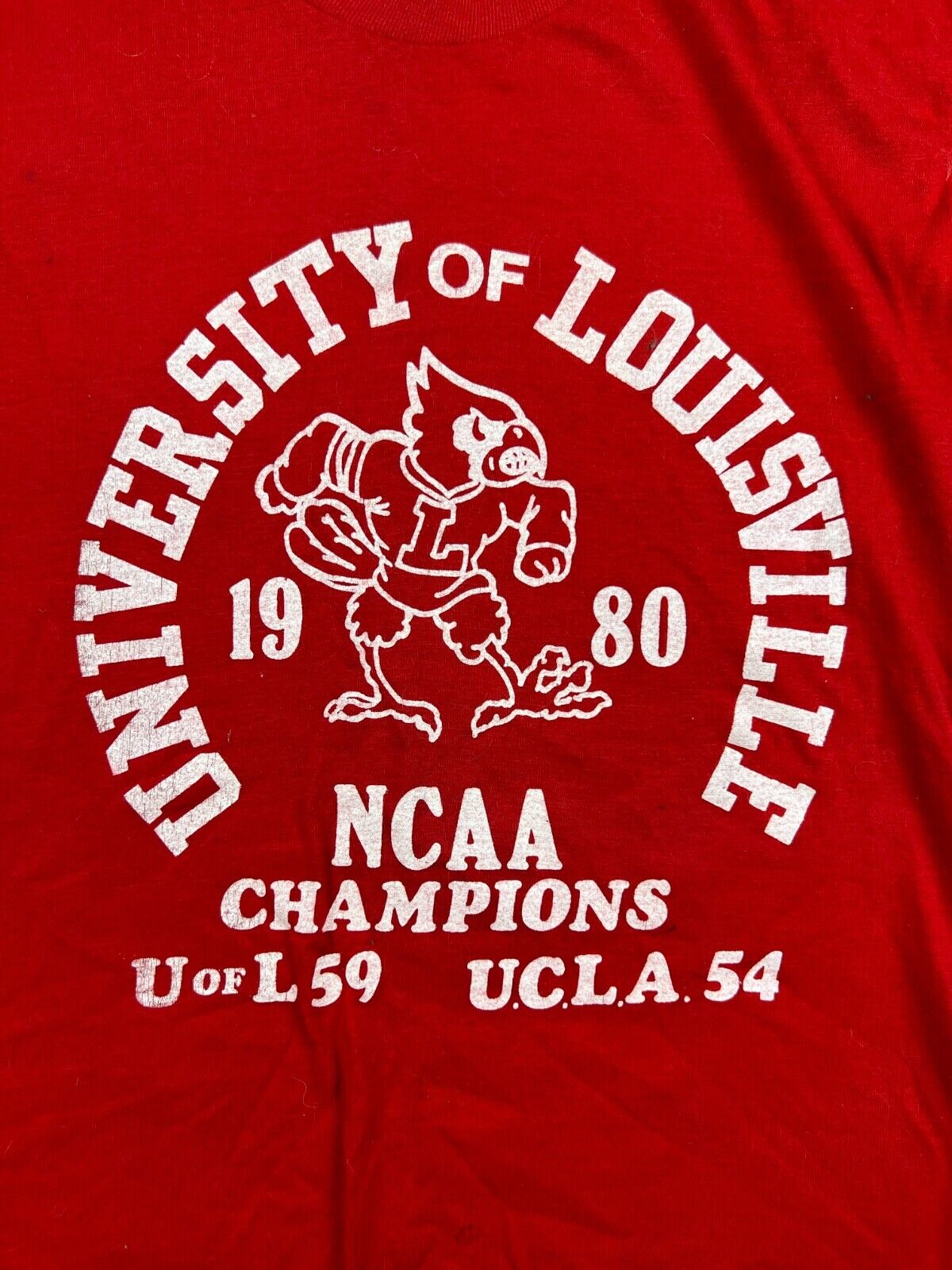 Vintage Louisville Cardinals Basketball 1980 Champions Uofl Sweatshirt Hoodie Full Size - Image 2