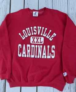 Vintage Louisville Cardinals College Crewneck Sweatshirt Uofl Sweatshirt,  Louisville Sweatshirt