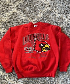 Vintage Louisville Cardinals Crewneck Sweatshirt University Football Fana32:A42 Gifts Louisville Fans