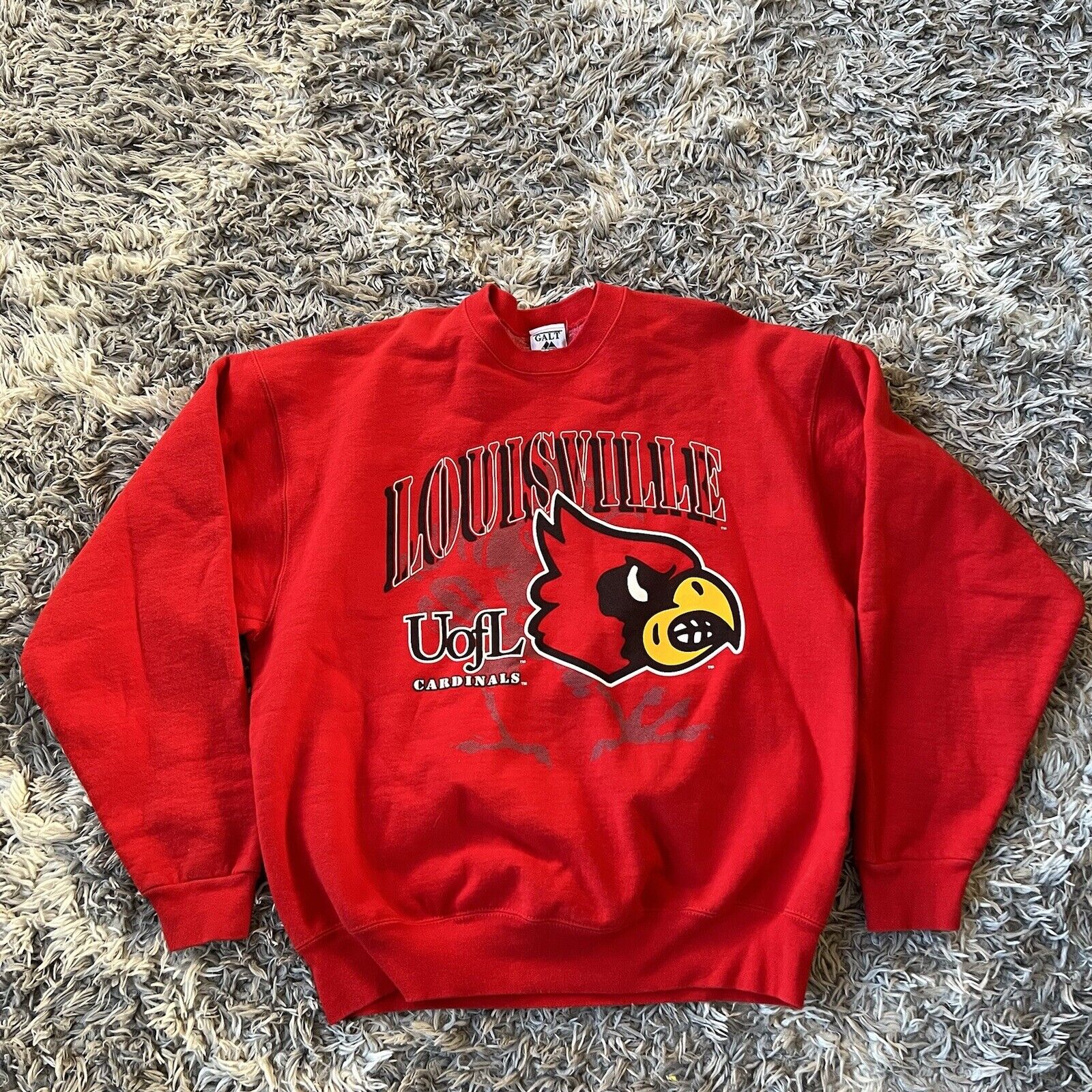 Vintage Louisville Cardinals Crewneck Sweatshirt University Football Fana32:A42 Gifts Louisville Fans