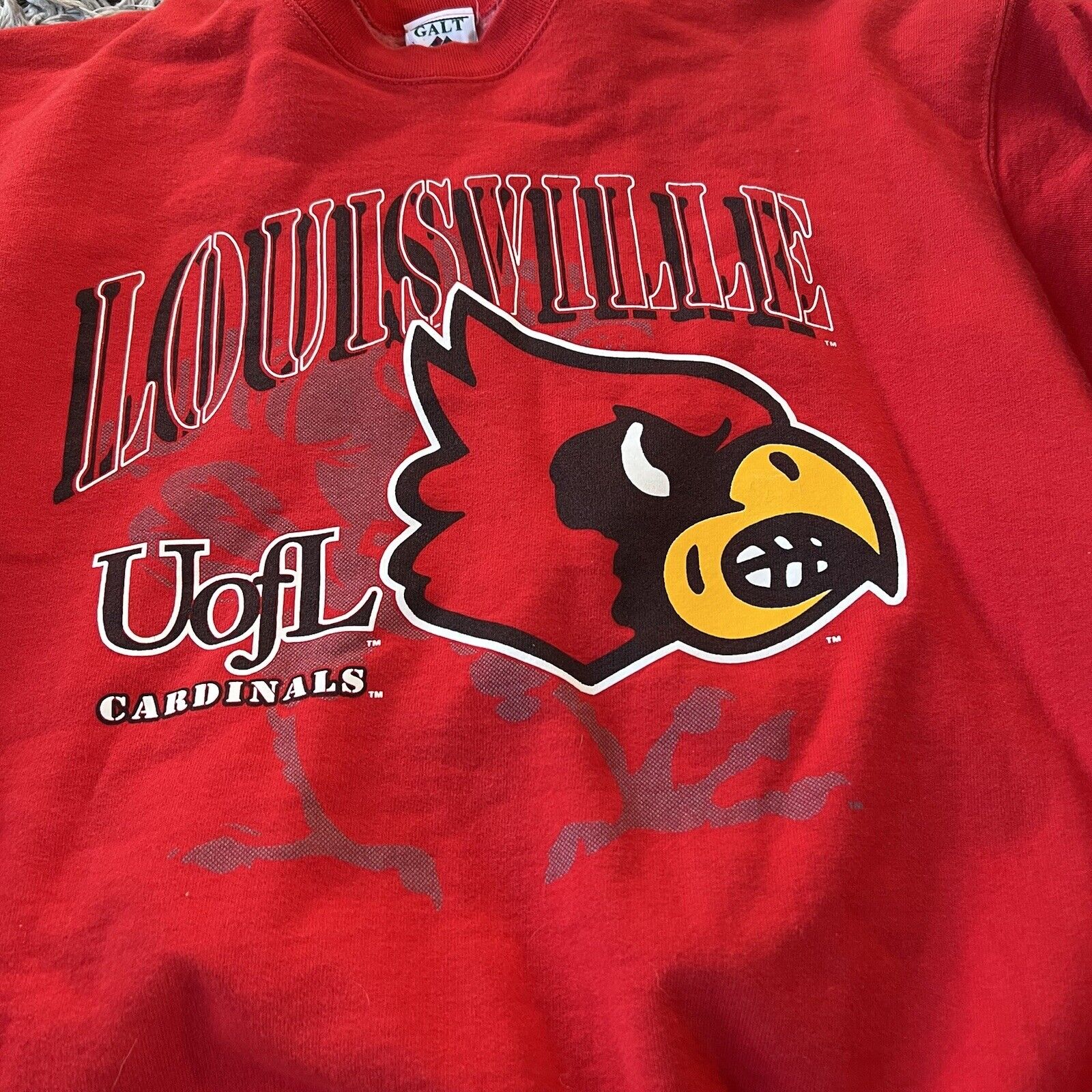 Vintage Louisville Cardinals Crewneck Sweatshirt University Football Fana32:A42 Gifts Louisville Fans - Image 2