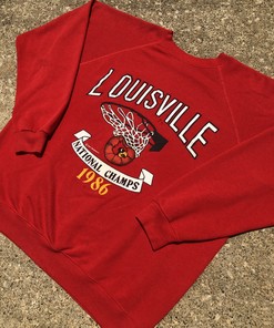 Vintage Louisville Cardinals Crewneck University Football Hoodie Sweatshirt