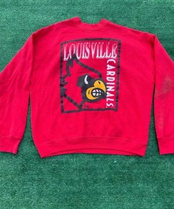 Vintage Louisville Cardinals Sweatshirt University Football Hoodie Sweatshirt