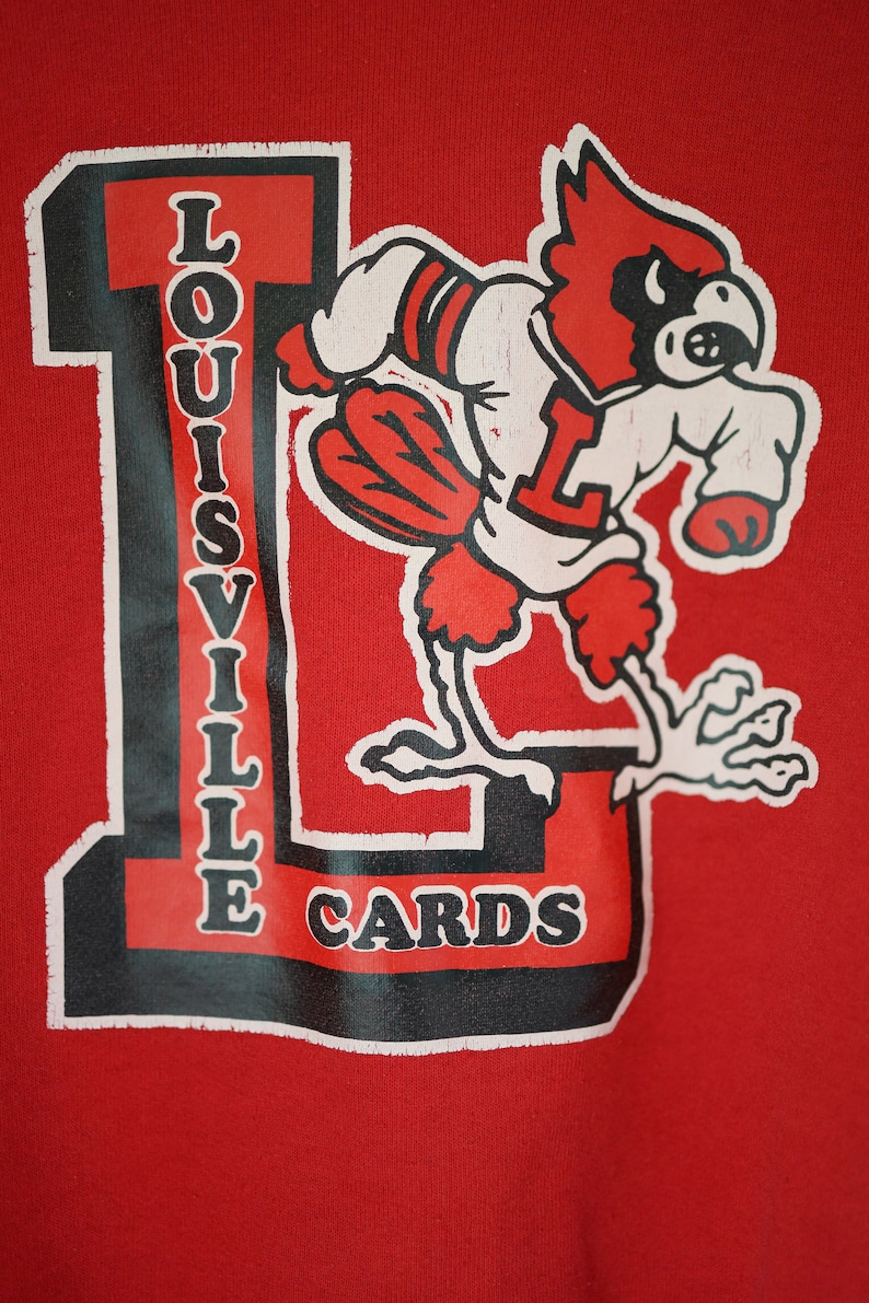 Vintage Louisville Sweatshirt, U Of L University Of Louisville Raglan Sweatshirt - 80S Vintage - Image 2