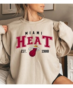Vintage Miami Heat EST 1988 Logo Sweatshirt, Miami Basketball Team Shirt, NBA Tee, World Series, Unisex Shirt Sweater Hoodie