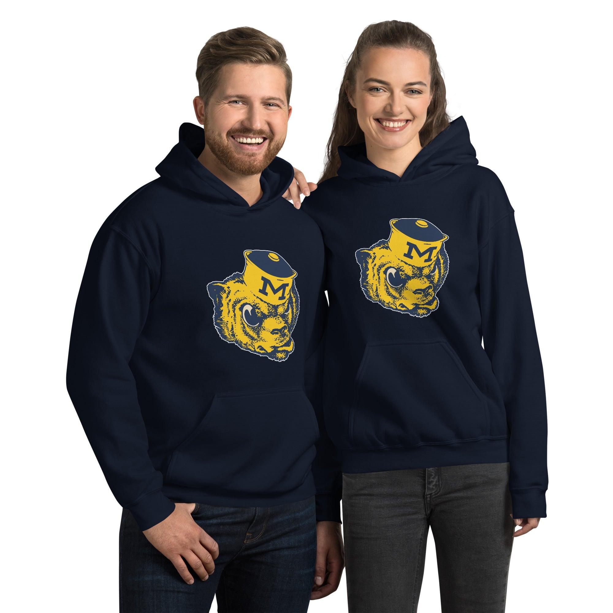 Vintage Michigan Crewneck Unisex Sweatshirt Hoodie Shirt - Wolverine Mascot Art - Image 2