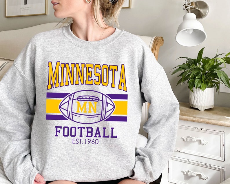 Vintage Minnesota Football Sweatshirt, Retro Minnesota Football Shirt for NFL Fans - Image 2