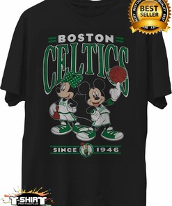 Vintage NBA Boston Celtics Shirt, Disney Mickey & Minnie Shirt, American Basketball Shirt