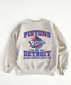 Vintage NBA Detroit Pistons Logo Sweatshirt, National Basketball Association, Basketball Shirt, Unisex Shirt Sweater Hoodie