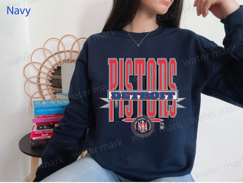 Vintage NBA Detroit Pistons Logo Sweatshirt, National Basketball Association, Basketball Shirt, Unisex Shirt Sweater Hoodie Gifts for Fans - Image 2