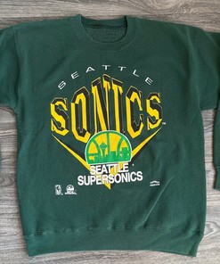 Vintage NBA Seattle Supersonics Logo Sweatshirt, NBA Basketball Shirt, Seattle Supersonics, Unisex Shirt Sweater Hoodie