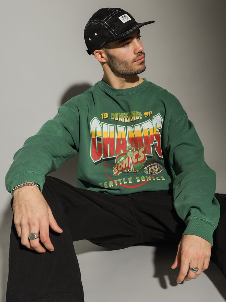 Vintage NBA Seattle Supersonics Logo Sweatshirt, NBA Basketball Shirt, Seattle Supersonics, Unisex Shirt Sweater Hoodie Gifts for Fans - Image 3