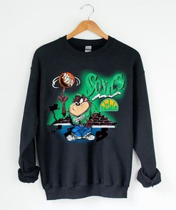 Vintage NBA Seattle Supersonics Taz Looney Tunes Sweatshirt, NBA Basketball Shirt, Seattle Supersonics, Unisex Shirt Sweater Hoodie
