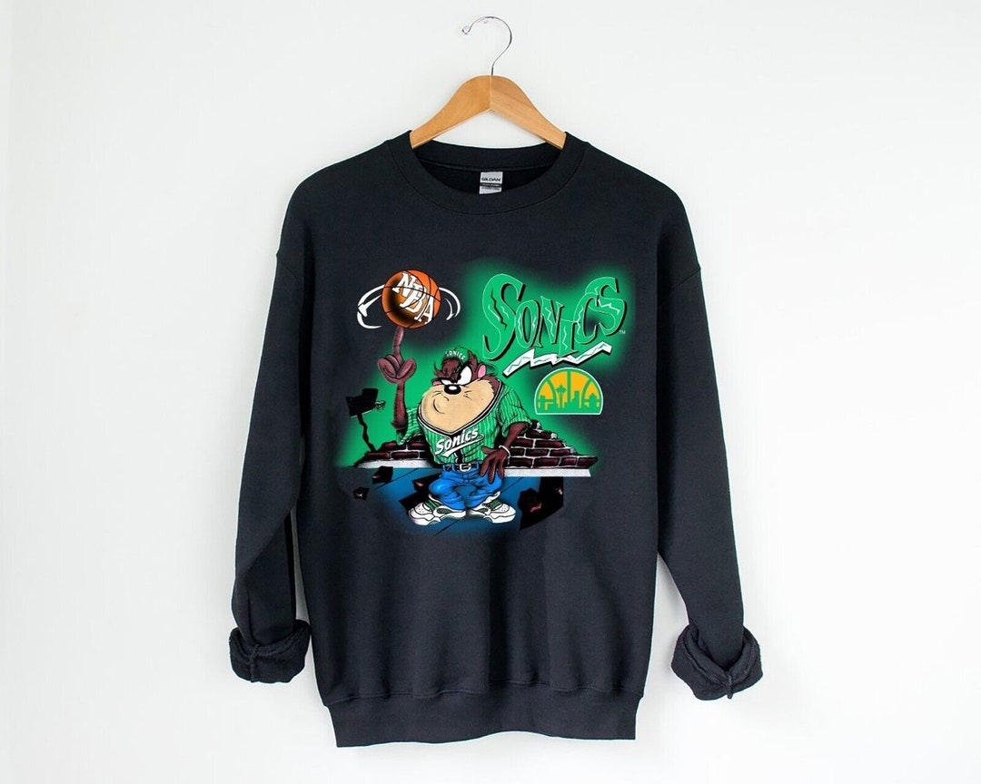 Vintage NBA Seattle Supersonics Taz Looney Tunes Sweatshirt, NBA Basketball Shirt, Seattle Supersonics, Unisex Shirt Sweater Hoodie