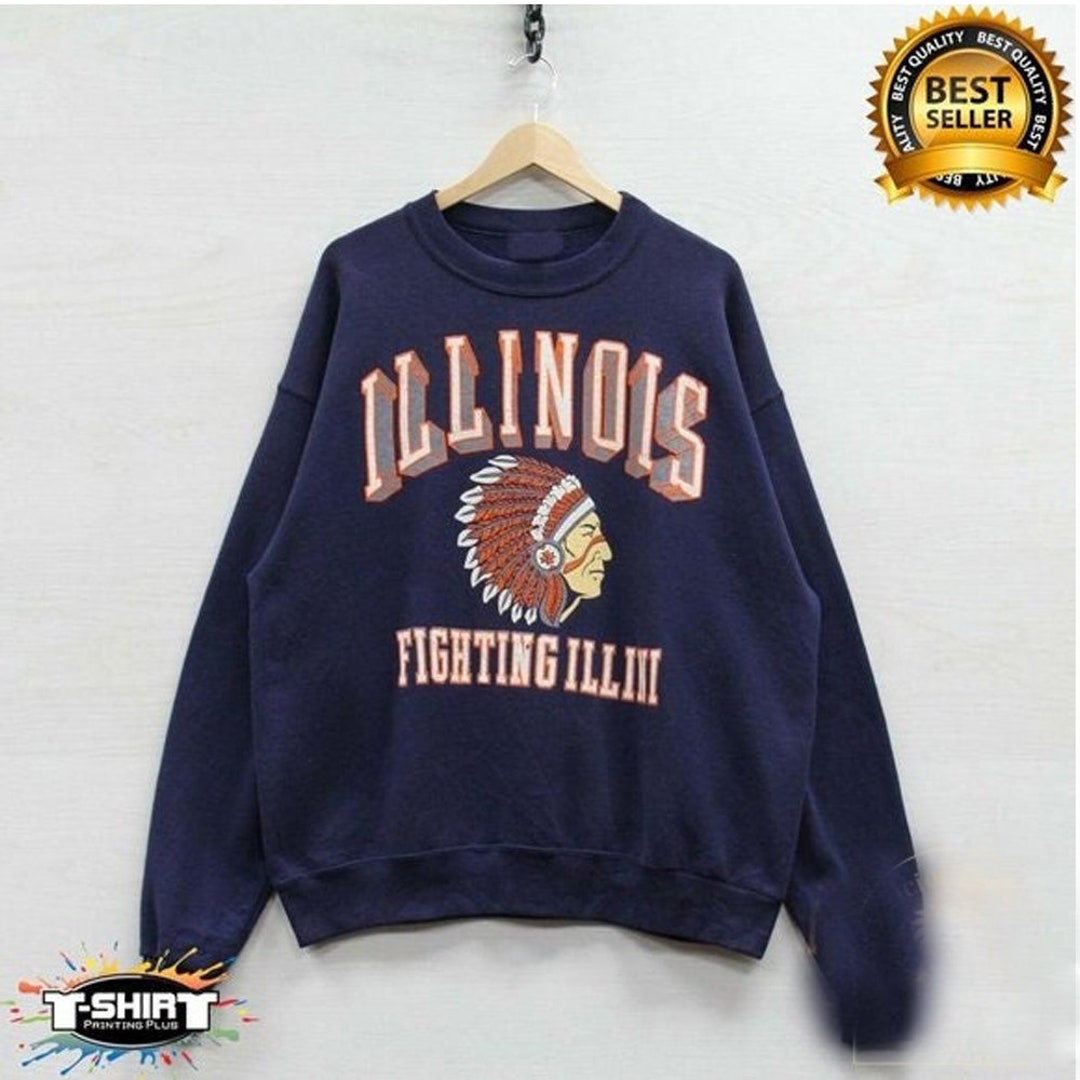 Vintage NCAA Illinois Fighting Illini Sweatshirt, NCAA Illinois Fighting Illini Shirt, Unisex Shirt