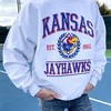 Vintage NCAA Kansas Jayhawks EST 1865 Logo Sweatshirt , University of Kansas Shirt, Basketball, College, Unisex Shirt Sweater Hoodie Gifts for Fans