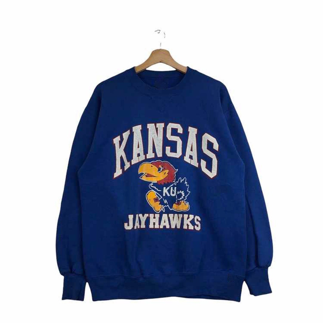 Vintage NCAA Kansas Jayhawks Logo Mascot Sweatshirt , University of Kansas Shirt, Basketball, College, Unisex Shirt Sweater Hoodie