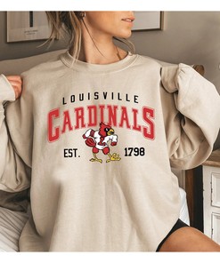 Vintage NCAA Louisville Cardinals EST 1798 Logo Sweatshirt, University of Louisville Shirt, Unisex Shirt Sweater Hoodie