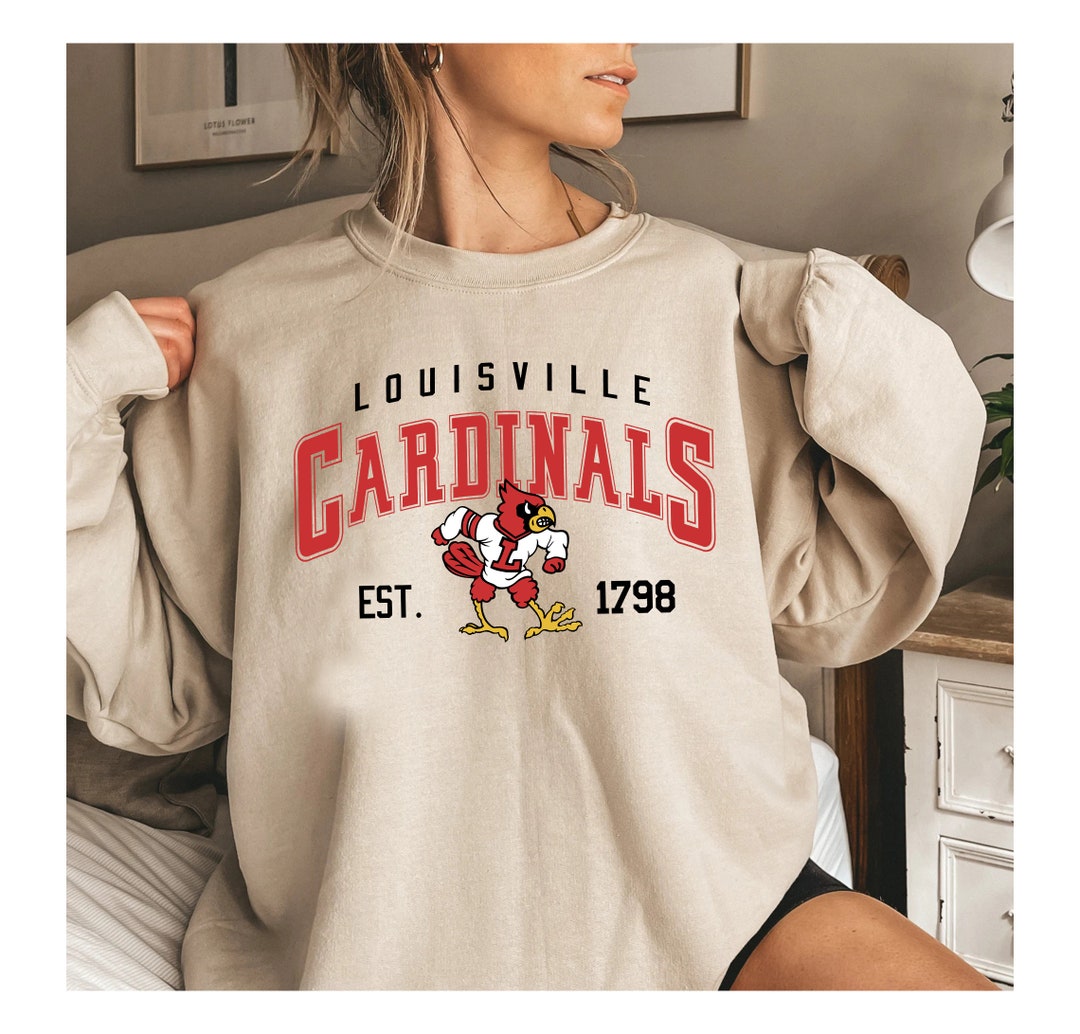 Vintage NCAA Louisville Cardinals EST 1798 Logo Sweatshirt, University of Louisville Shirt, Unisex Shirt Sweater Hoodie