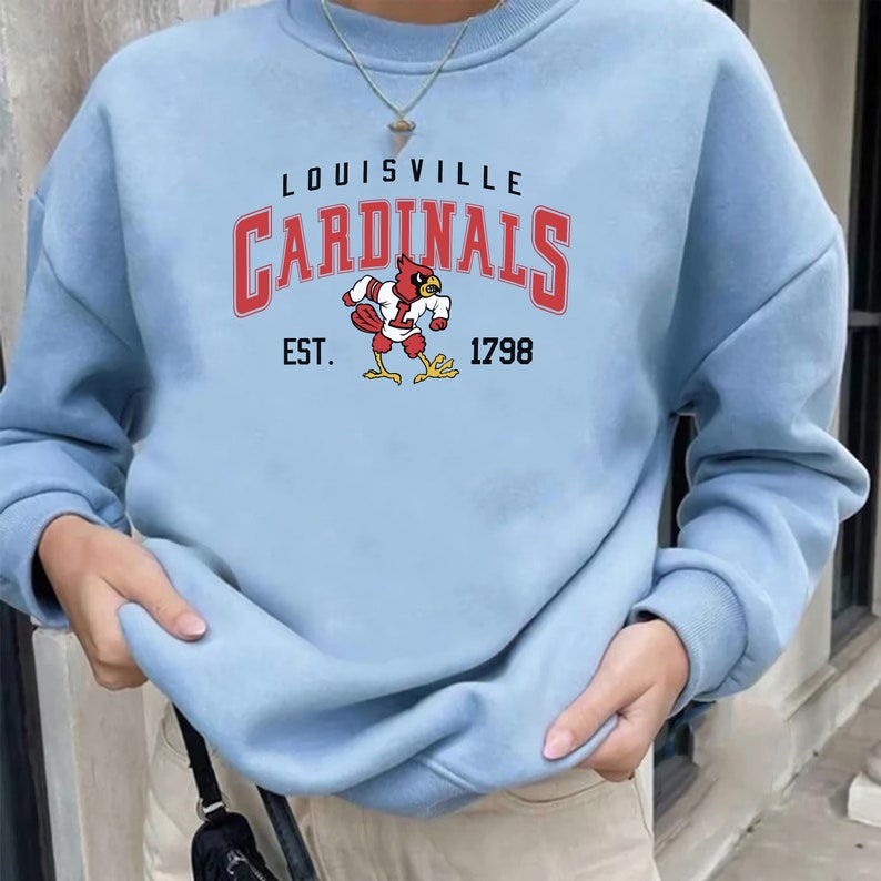 Vintage NCAA Louisville Cardinals EST 1798 Logo Sweatshirt, University of Louisville Shirt, Unisex Shirt Sweater Hoodie - Image 3