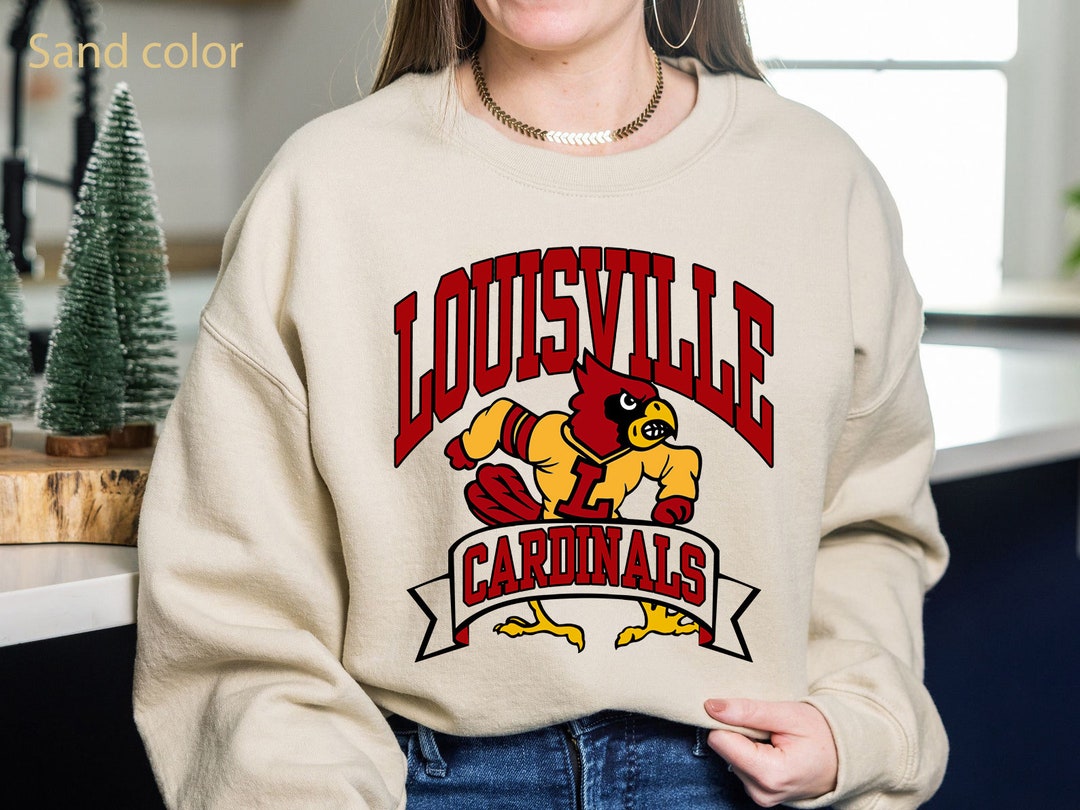 Vintage NCAA Louisville Cardinals Logo Sweatshirt, Athletic Department, University of Louisville Shirt, Unisex Shirt Sweater Hoodie