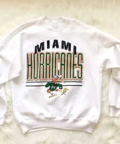 Vintage NCAA Miami Hurricanes Logo Mascot Sweatshirt, University of Miami Shirt, Unisex Shirt Sweater Hoodie