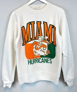 Vintage NCAA Miami Hurricanes Logo Mascot Sweatshirt, University of Miami Shirt, Unisex Shirt Sweater Hoodie Gifts for NCAA Fans