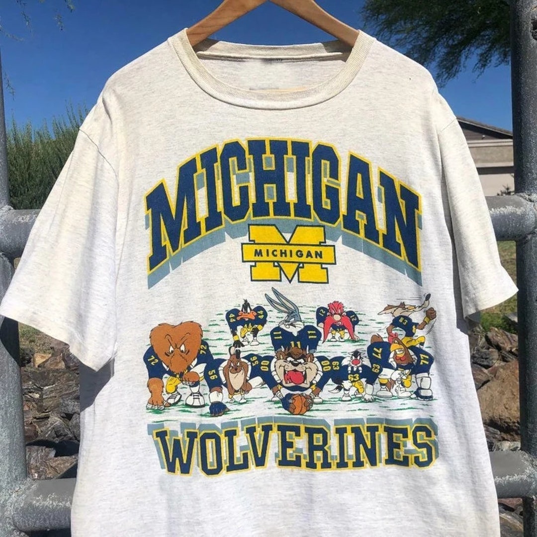 Vintage NCAA Michigan Wolverines Looney Tunes T-Shirt, University of Michigan Shirt, Unisex Shirt