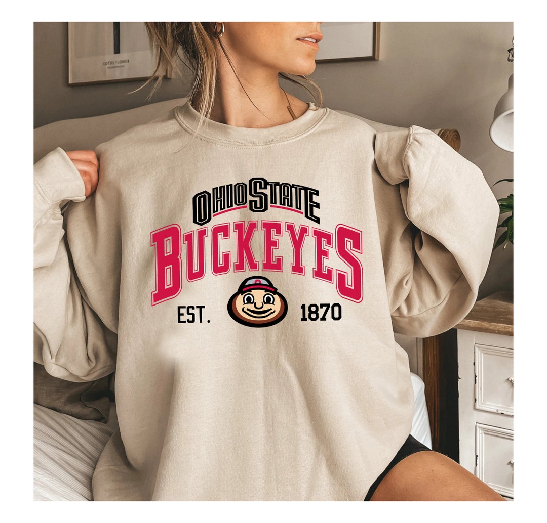 Vintage NCAA Ohio State Buckeyes EST 1870 Sweatshirt, Ohio State University Shirt, Unisex Shirt Sweater Hoodie