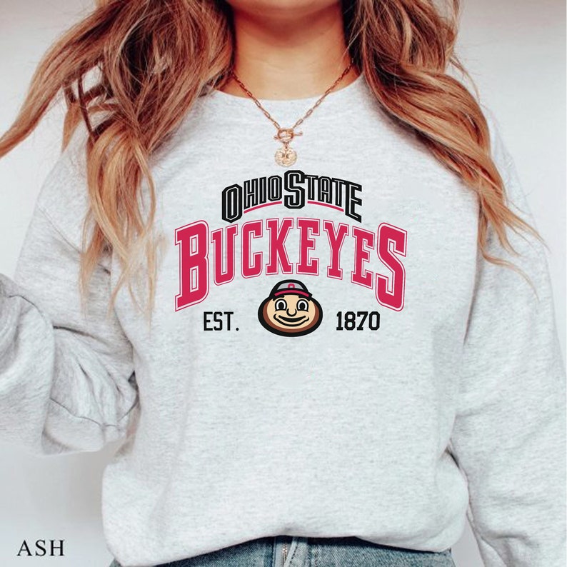 Vintage NCAA Ohio State Buckeyes EST 1870 Sweatshirt, Ohio State University Shirt, Unisex Shirt Sweater Hoodie - Image 2