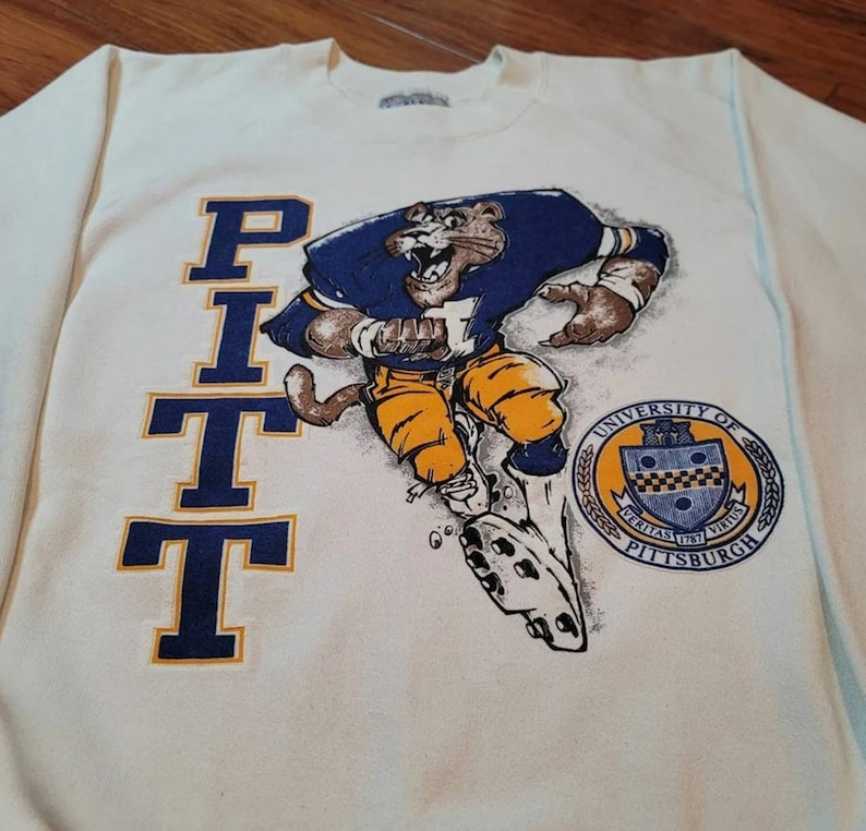 Vintage NCAA Pittsburgh Panthers Football Sweatshirt, University of Pittsburgh Shirt, Pitt Panthers Shirt For Men - Image 2