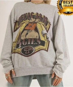 Vintage NCAA Texas A&M Aggies Mascot Shirt, Texas AM University Shirt Hoodie Sweatshirt for NCAA Fans