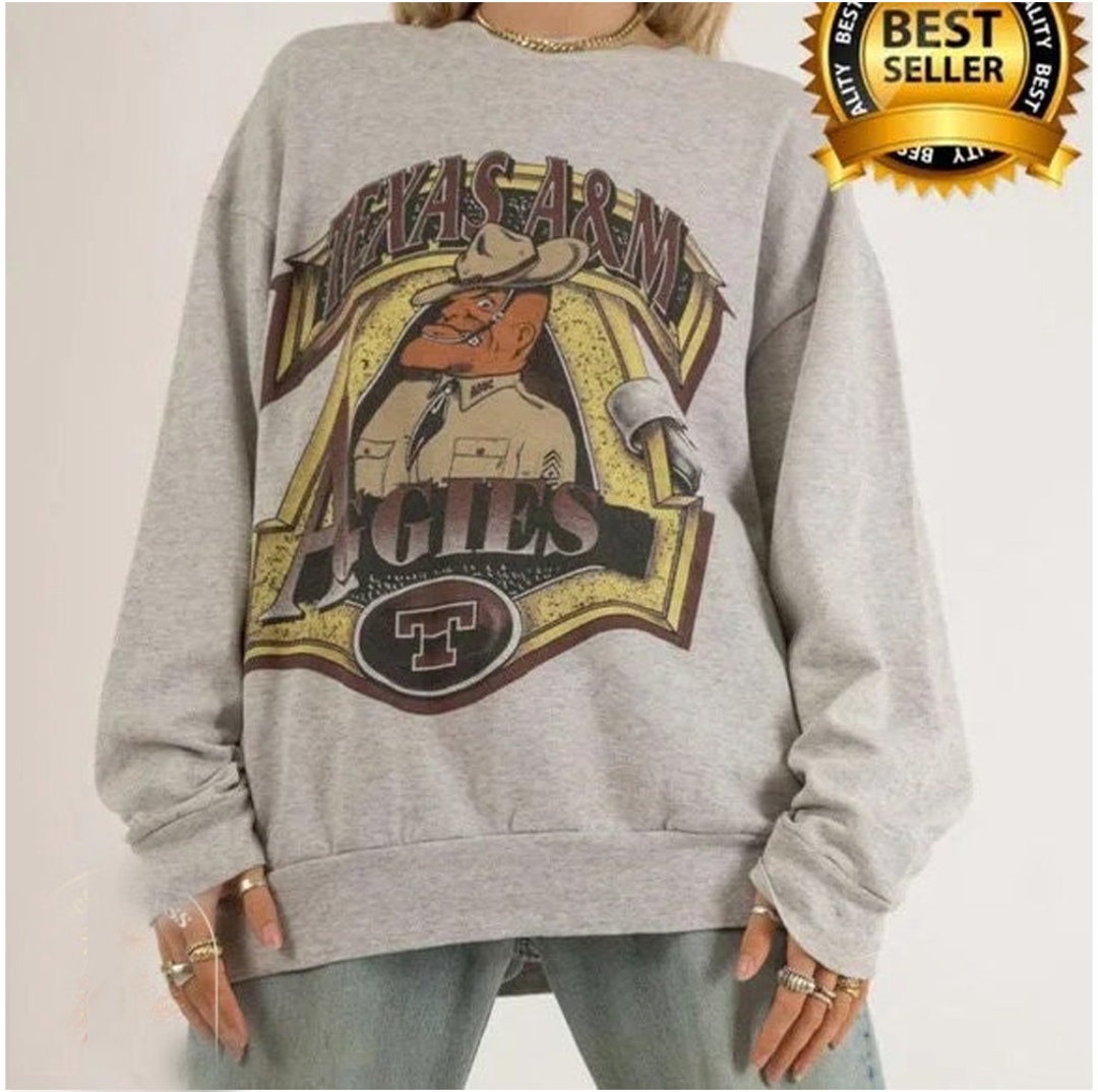 Vintage NCAA Texas A&M Aggies Mascot Shirt, Texas AM University Shirt Hoodie Sweatshirt for NCAA Fans