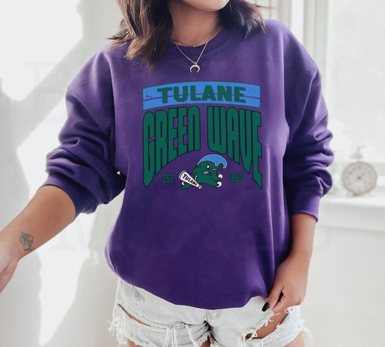 Vintage NCAA Tulane Green Wave EST 1893 Sweatshirt, Tulane Football 2023 Shirt, Tulane University, College, Unisex Shirt Crewneck Hoodie - Image 3