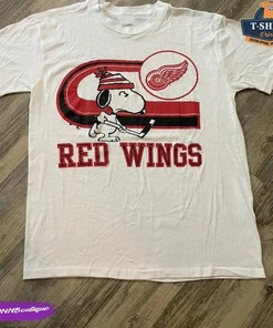 Vintage NHL Detroit Red Wings Snoopy T-Shirt, Detroit Red Wings Shirt, Ice Hockey Shirt, Unisex Shirt