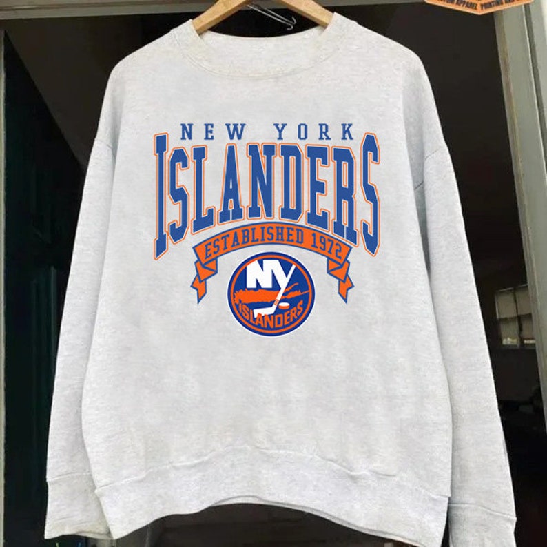 Vintage NHL New York Islanders Logo Sweatshirt, Ice Hockey Shirt, Hockey Fan, National Hockey League, Unisex Shirt Sweater Hoodie Gifts for Fans - Image 2