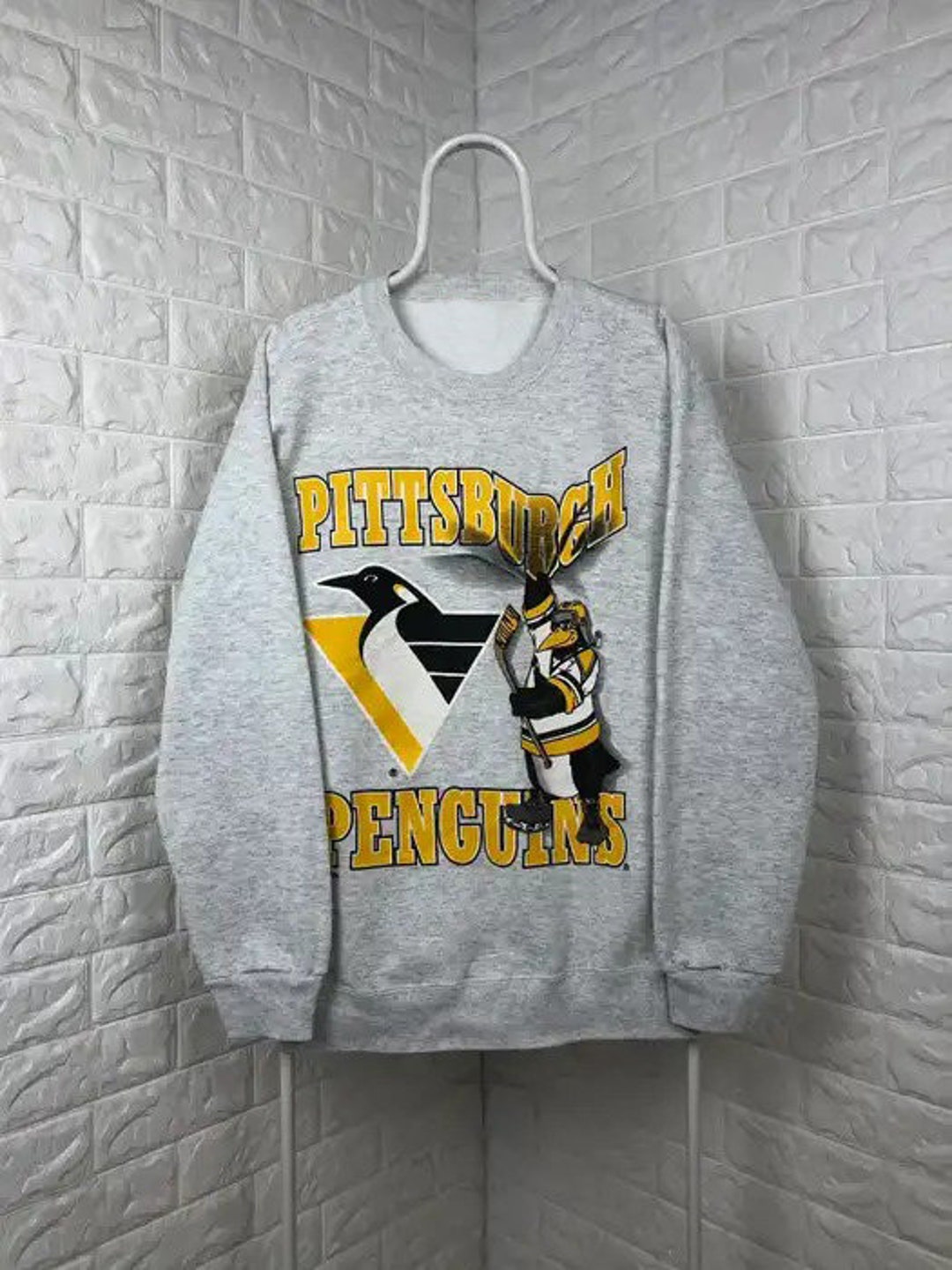 Vintage NHL Pittsburgh Penguins Logo Mascot Sweatshirt, 2022-23 Ice Hockey Shirt, Unisex Shirt Crewneck Hoodie