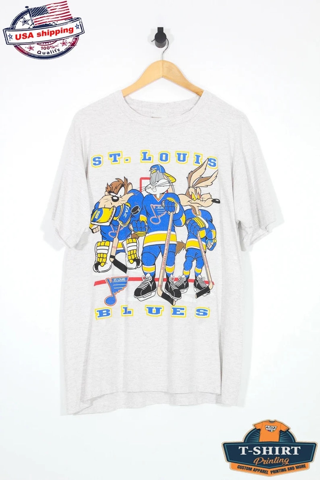 Vintage NHL St. Louis Blues Looney Tunes T-Shirt, St. Louis Blues Shirt, Ice Hockey Shirt, Unisex Shirt Sweatshirt
