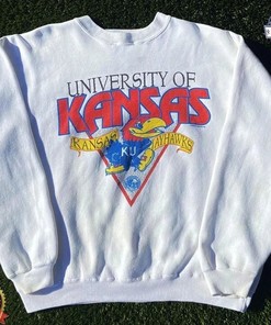 Vintage Ncaa Kansas Jayhawks Mascot Logo Sweatshirt, Kansas Jayhawks Shirt, University Of Kansas, Vintage Shirt