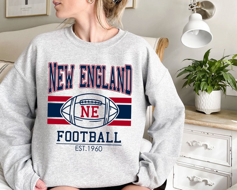 Vintage New England Football Sweatshirt, AFC Fan Shirt, NFL Shirt - Image 2