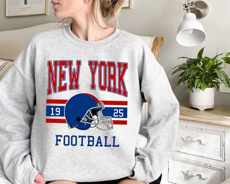 Vintage New York Football Sweatshirt, Retro New York Football Shirt for NFL Fans - Image 2