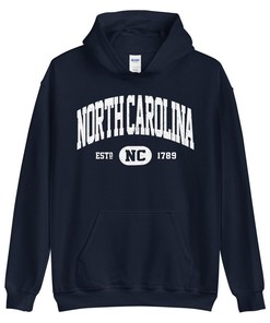 Vintage North Carolina Hoodie, Retro North Carolina Hooded Sweatshirt, College University Style Ncaa Shirts Gifts