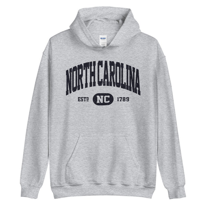 Vintage North Carolina Hoodie, Retro North Carolina Hooded Sweatshirt, College University Style Ncaa Shirts Gifts - Image 2