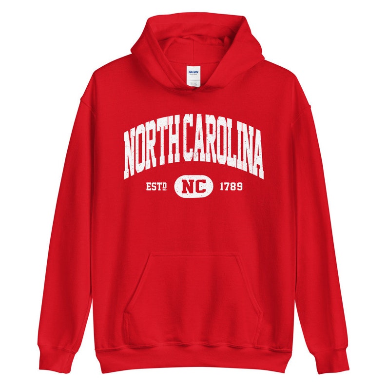 Vintage North Carolina Hoodie, Retro North Carolina Hooded Sweatshirt, College University Style Ncaa Shirts Gifts - Image 4