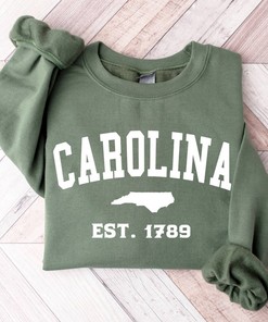Vintage North Carolina Sweatshirt, Carolina Fan Crewneck Sweatshirt, Distressed College Student Gift