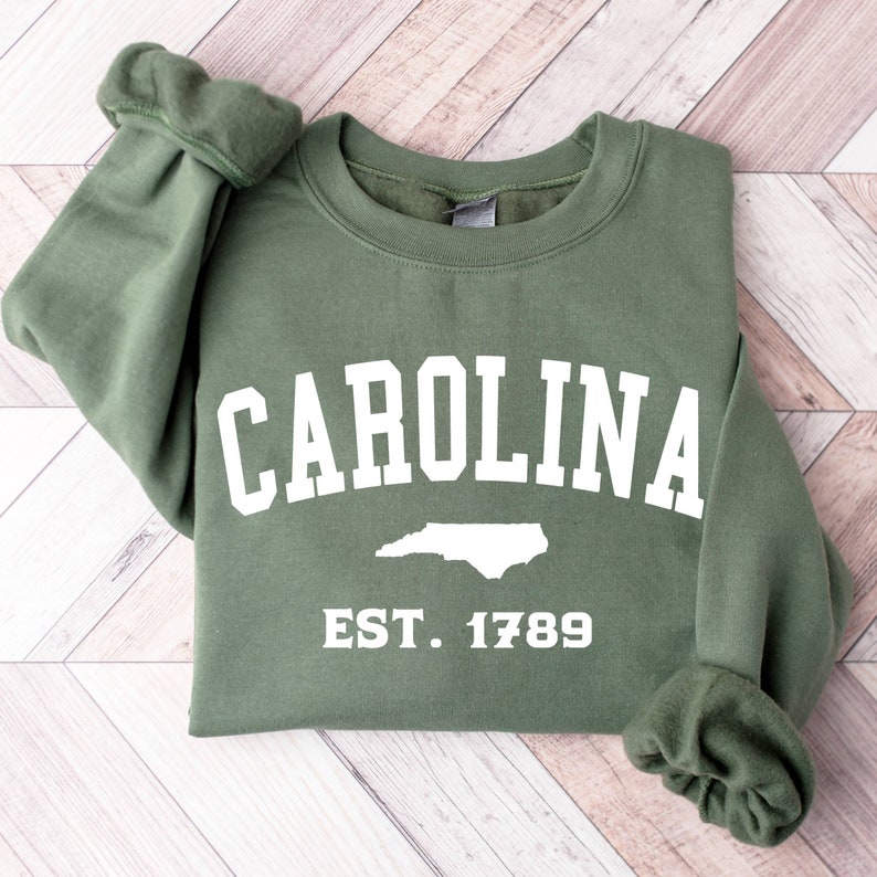 Vintage North Carolina Sweatshirt, Carolina Fan Crewneck Sweatshirt, Distressed College Student Gift