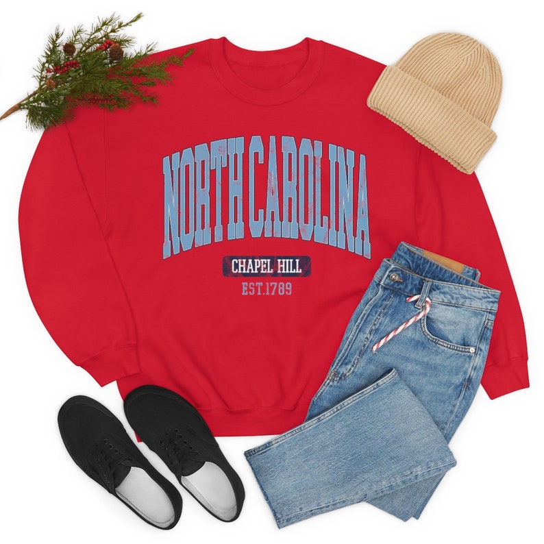 Vintage North Carolina Sweatshirt, North Carolina Fan Crewneck Sweatshirt, North Carolina Gift - Image 2