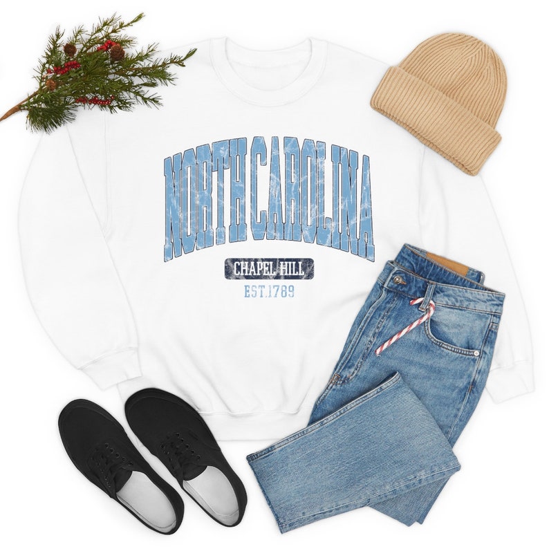Vintage North Carolina Sweatshirt, North Carolina Fan Crewneck Sweatshirt, North Carolina Gift - Image 3